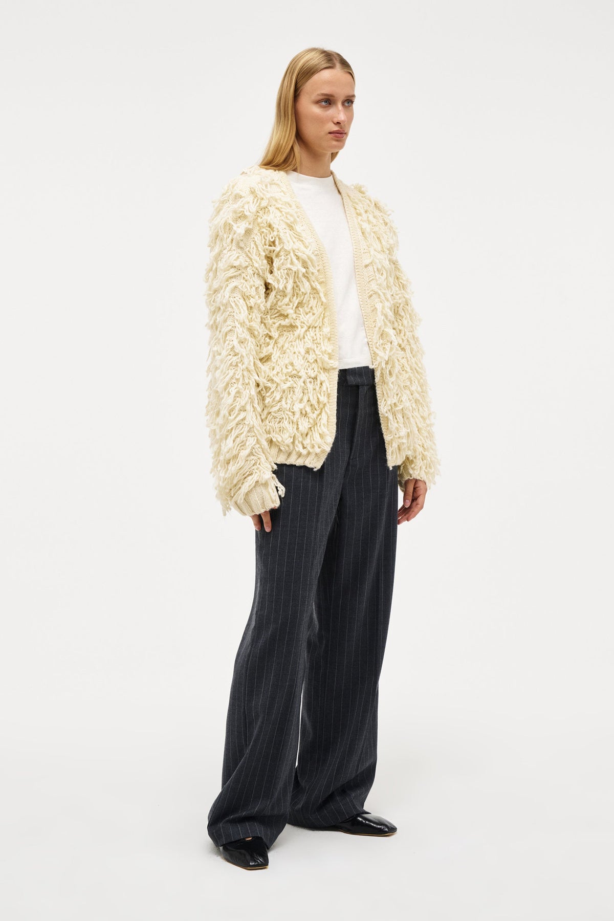 Shaggy Cardigan - Cream