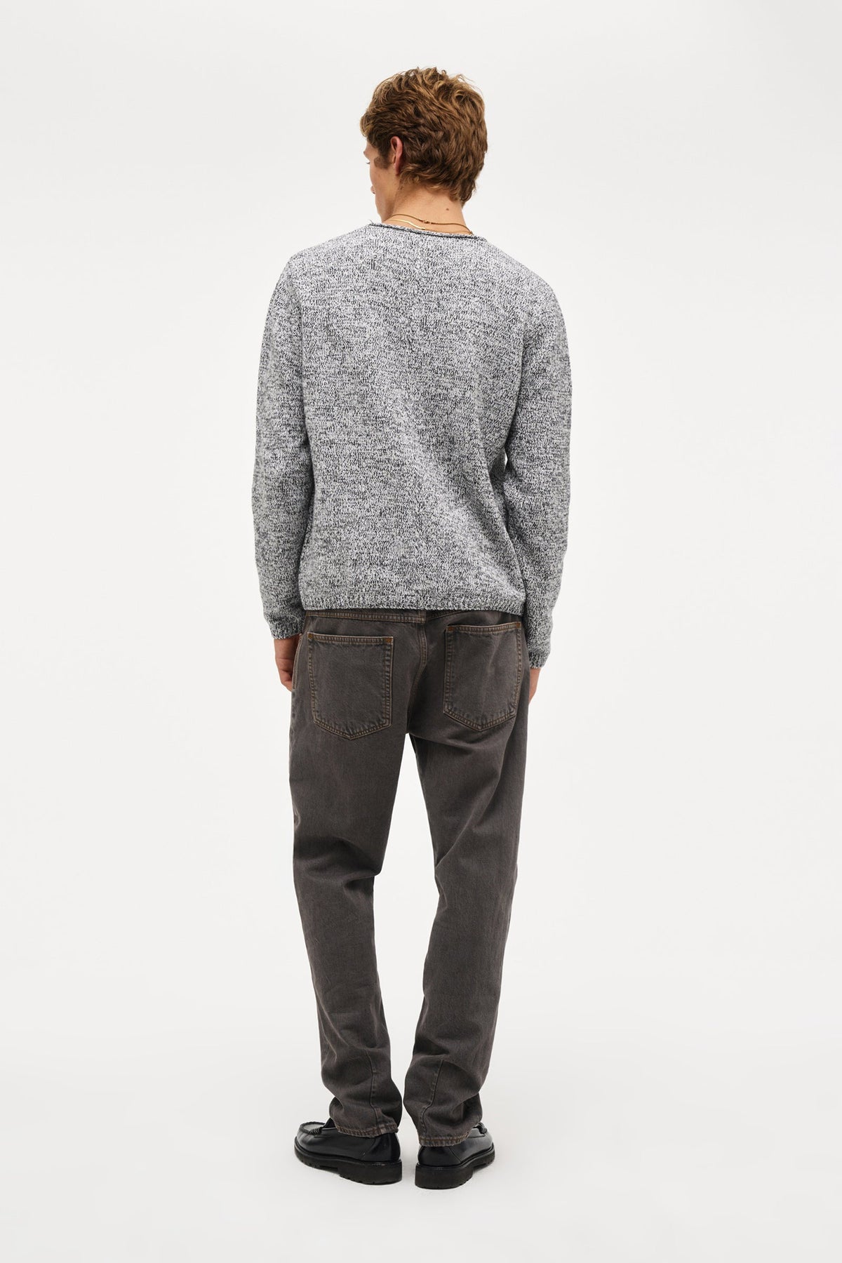Chain Knit Crew - Ash Grey