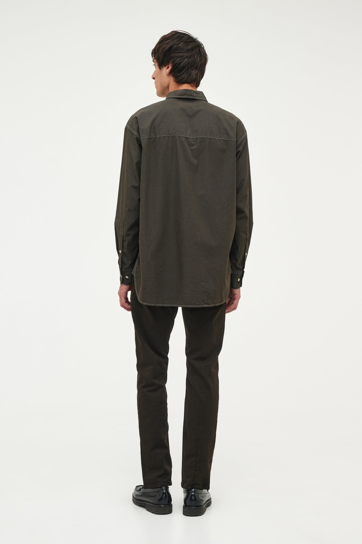 Relaxed Fit Shirt Over Dyed - Worn Military