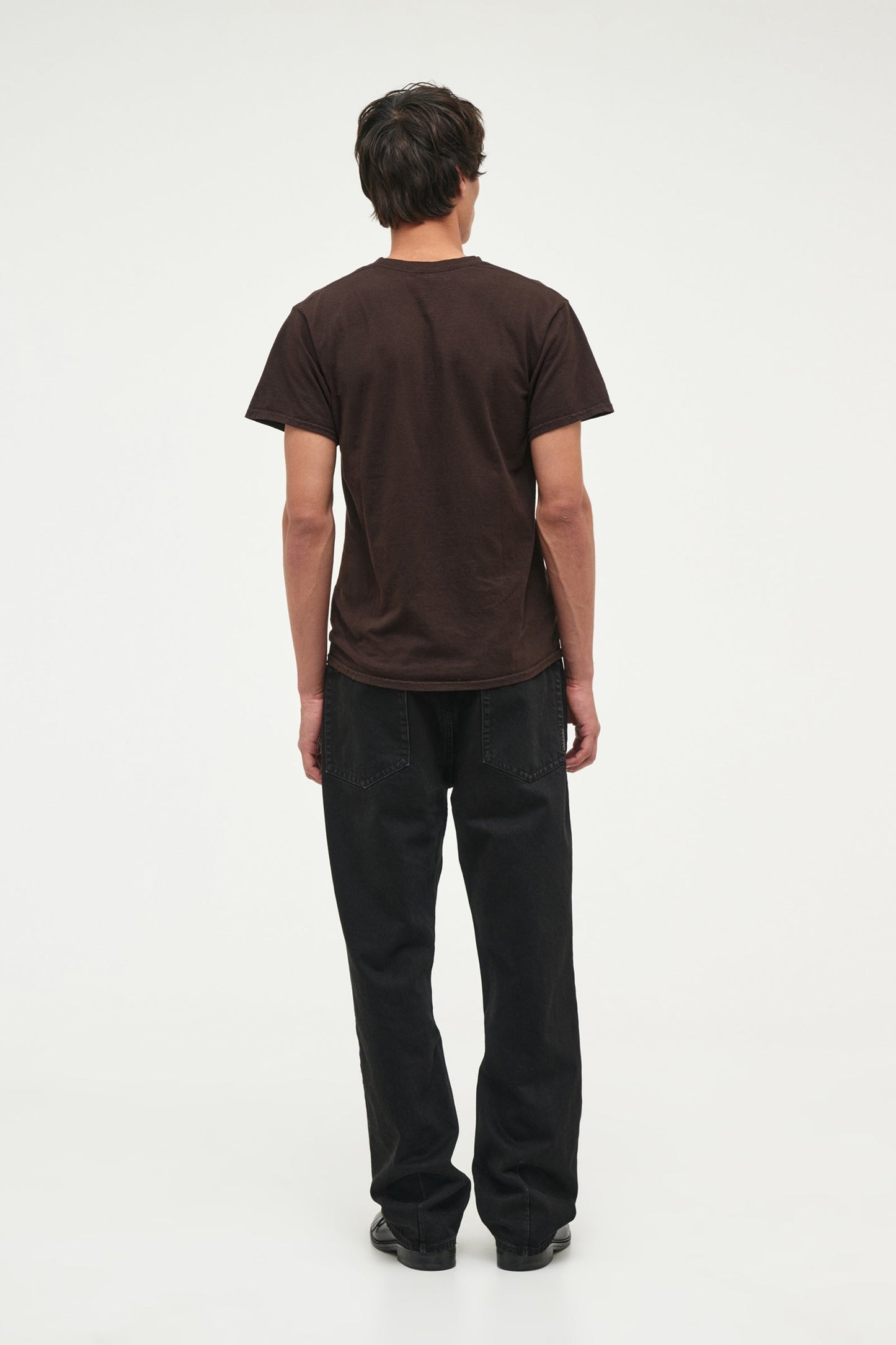 Over Dyed Circular Knit Tee - Chocolate