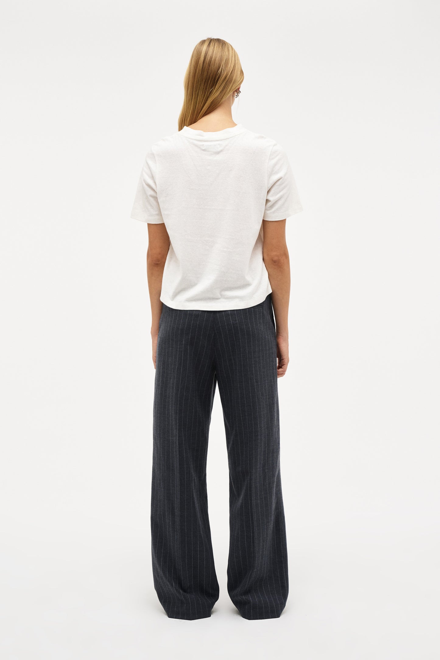 Coco Relaxed Pinstripe Pant - Charcoal