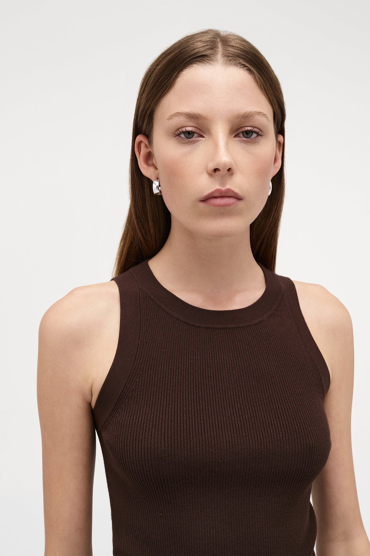 PM Knitted Singlet - Espresso