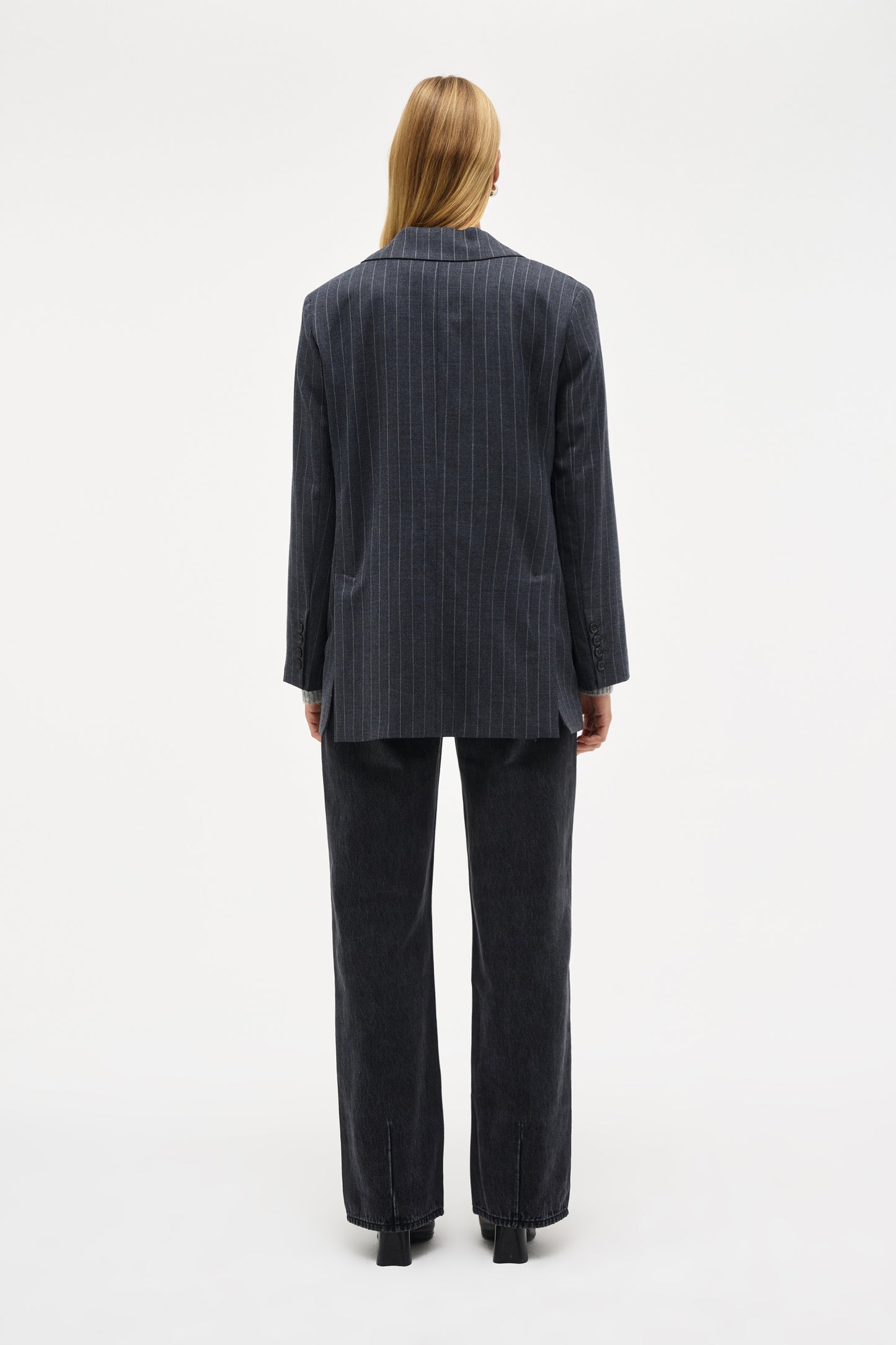 Tribeca Blazer Pinstripe - Charcoal