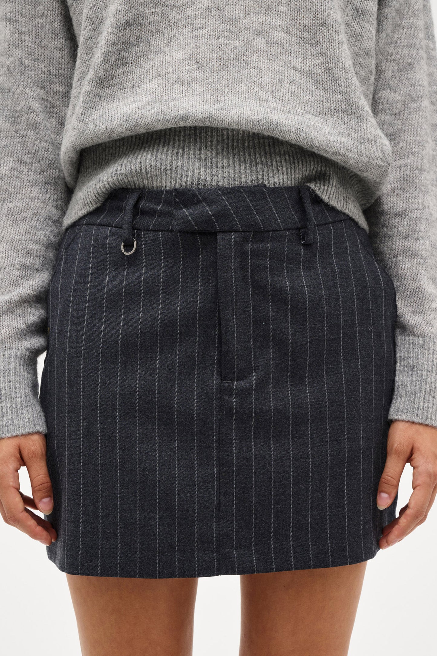 Daria Skirt Pinstripe - Charcoal