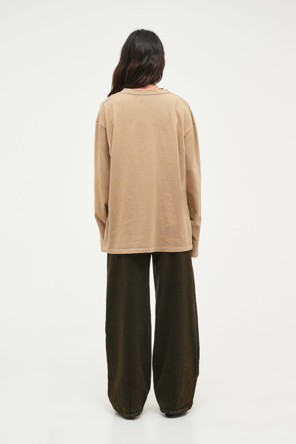 Womens Over Dyed Long Sleeve - Worn Sand