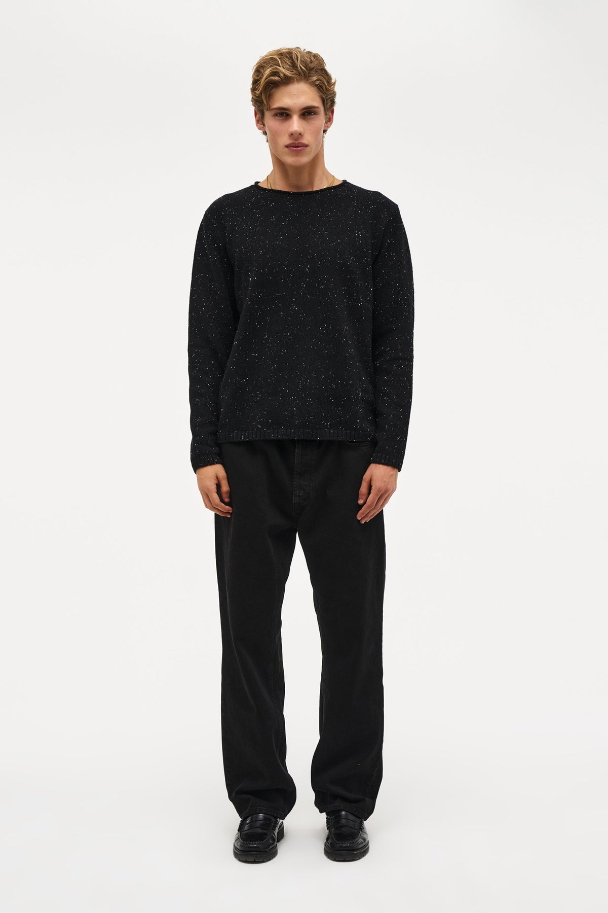 Chain Knit Crew - Black