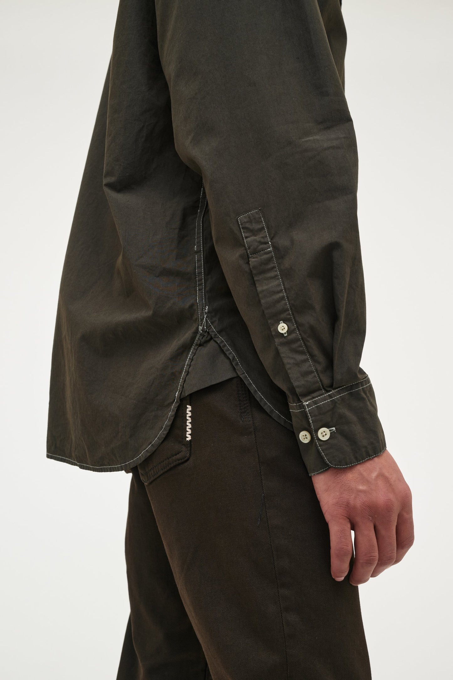 Relaxed Fit Shirt Over Dyed - Worn Military