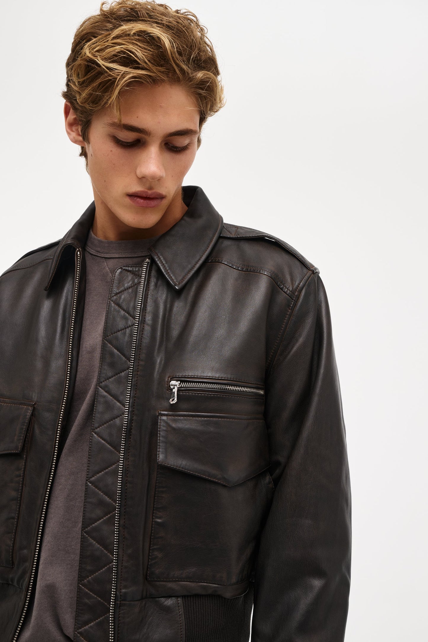 Ranger Leather Bomber - Brown