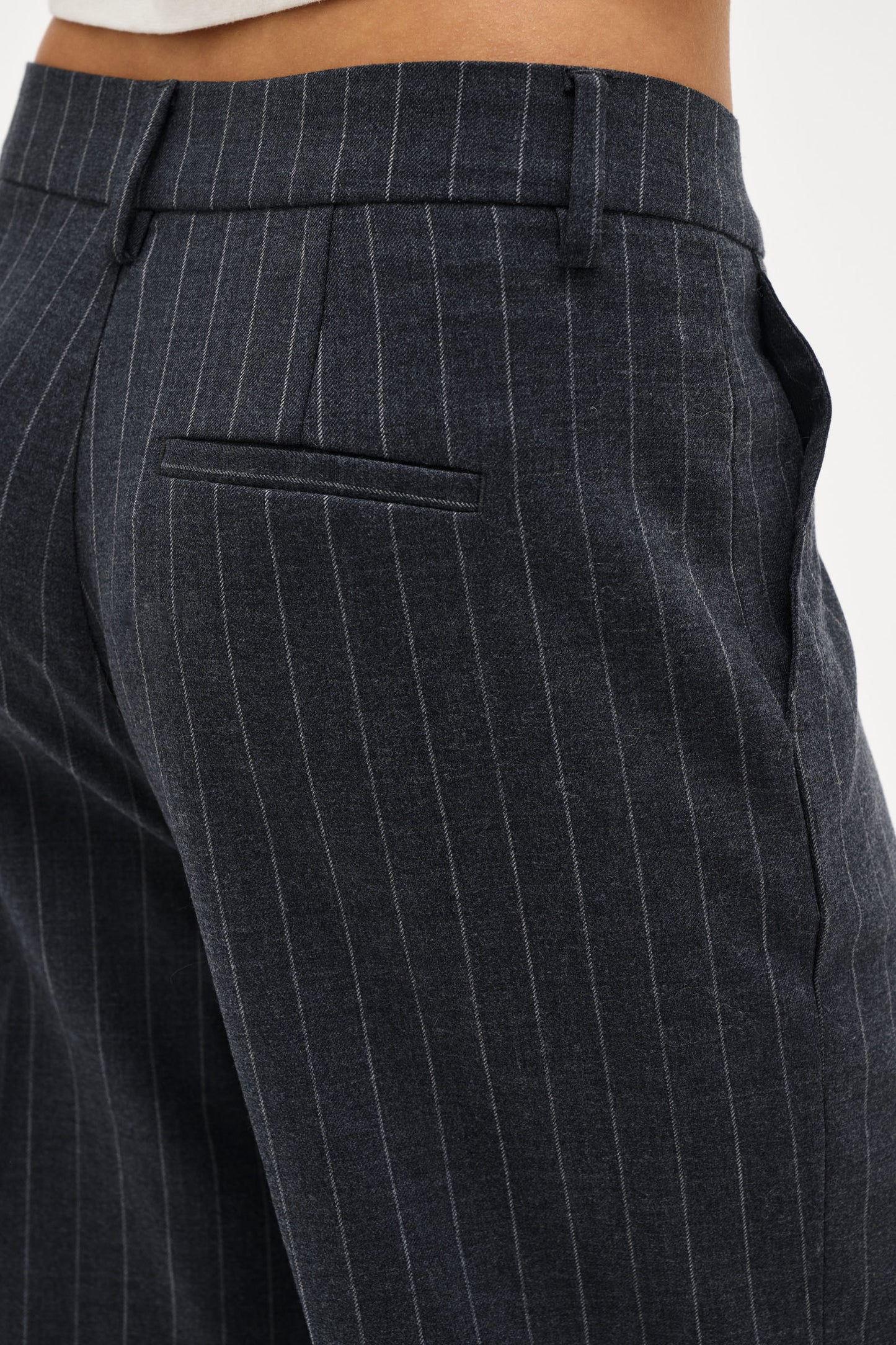 Coco Relaxed Pinstripe Pant - Charcoal