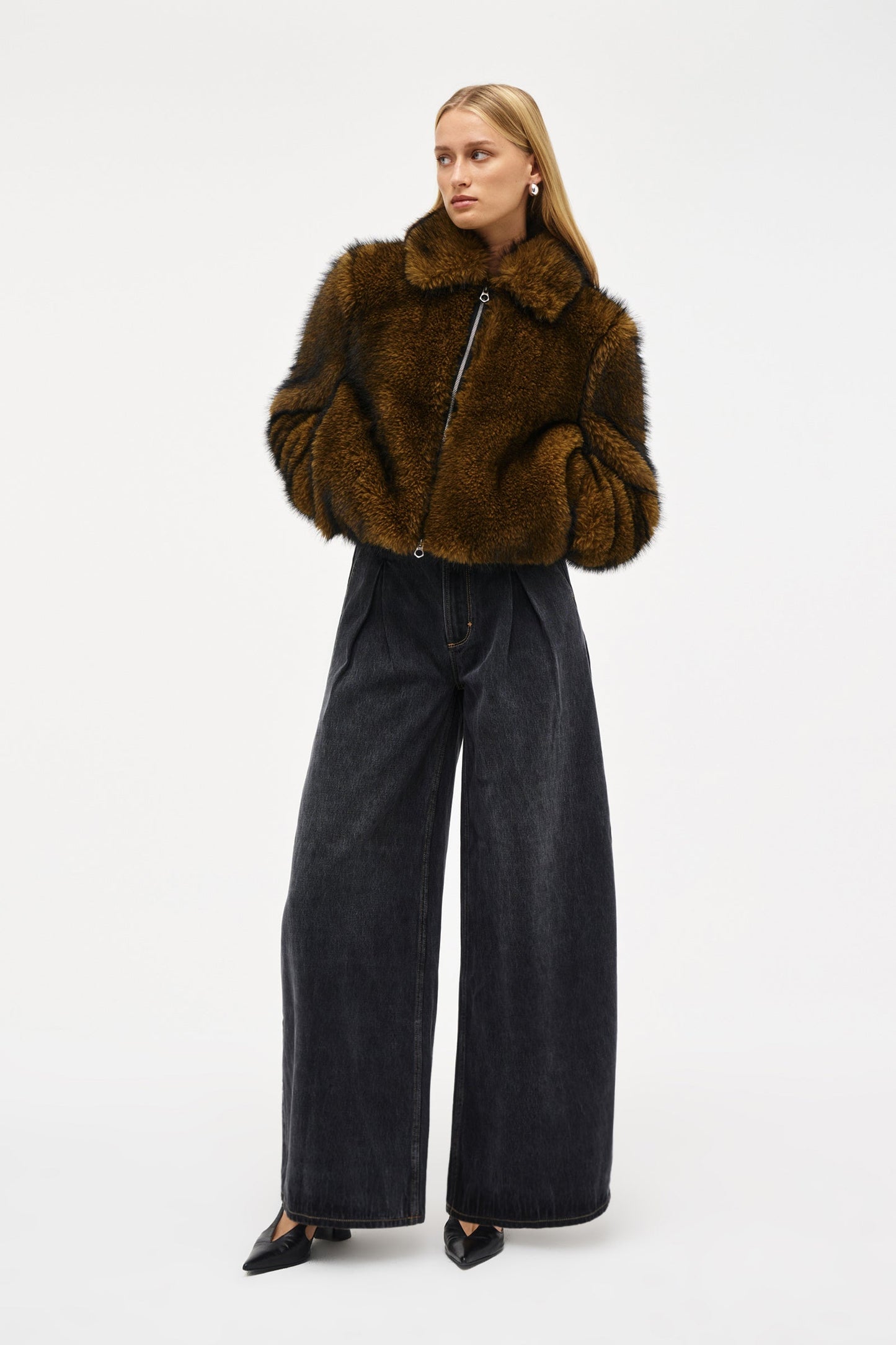 Faux Fur Jacket - Honey