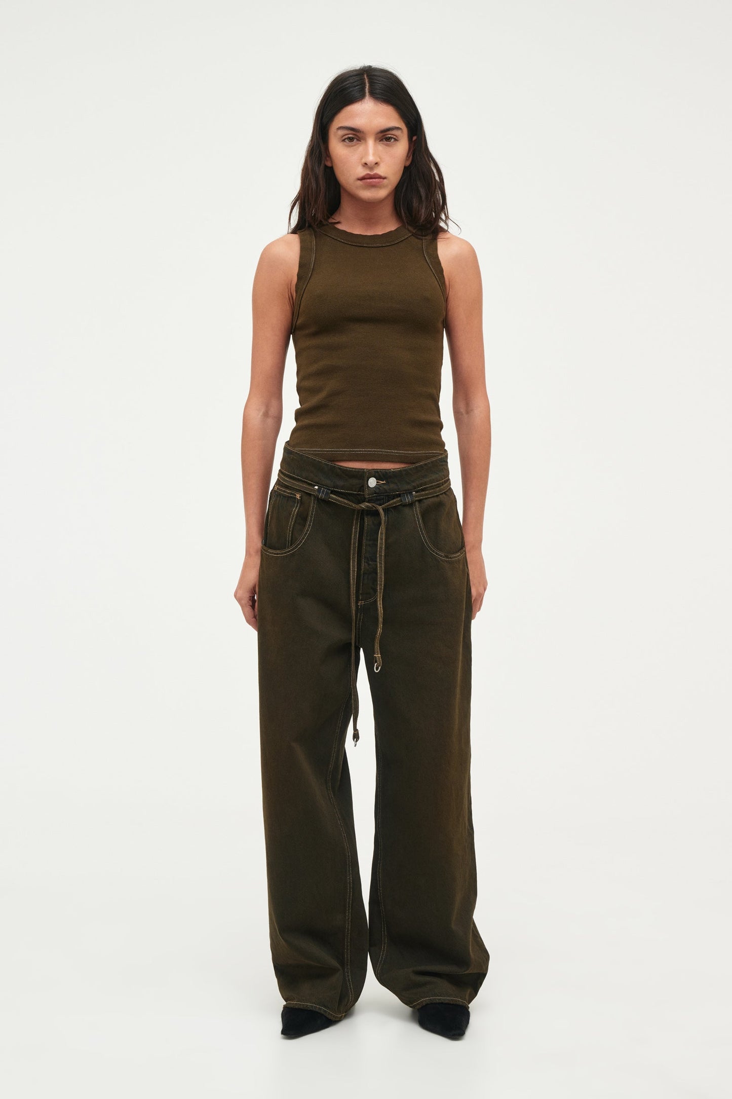 Jonesy Singlet Over Dyed - Worn Military
