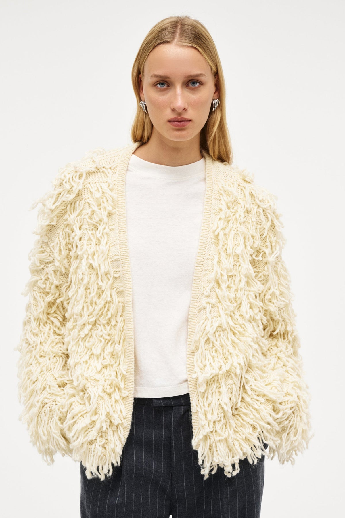 Shaggy Cardigan - Cream