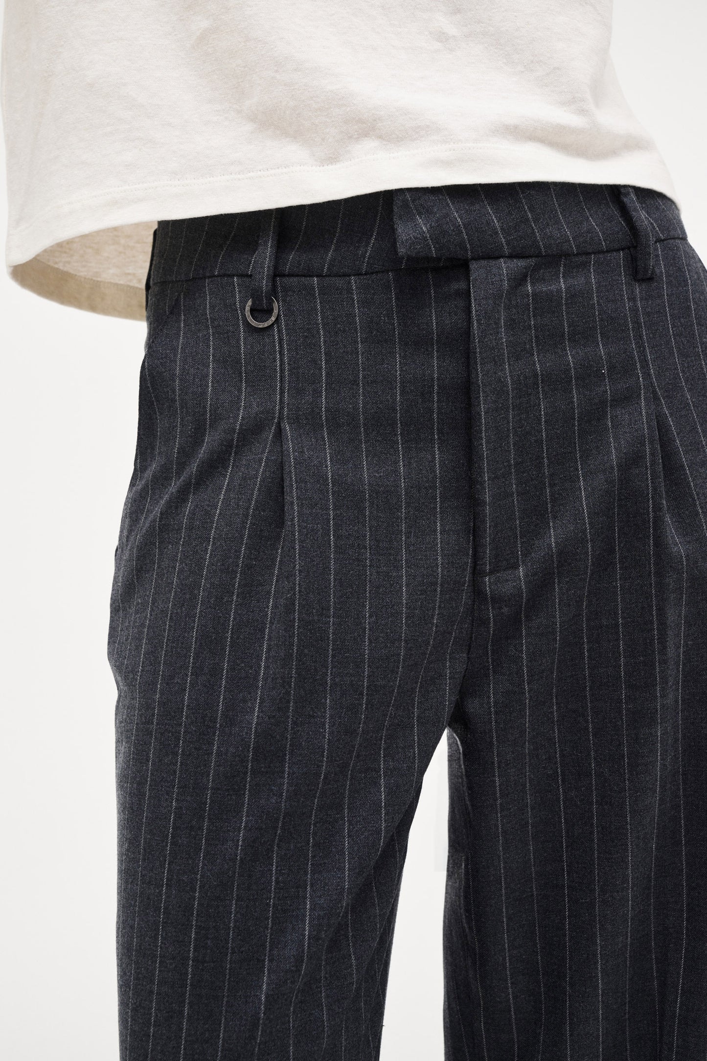 Coco Relaxed Pinstripe Pant - Charcoal