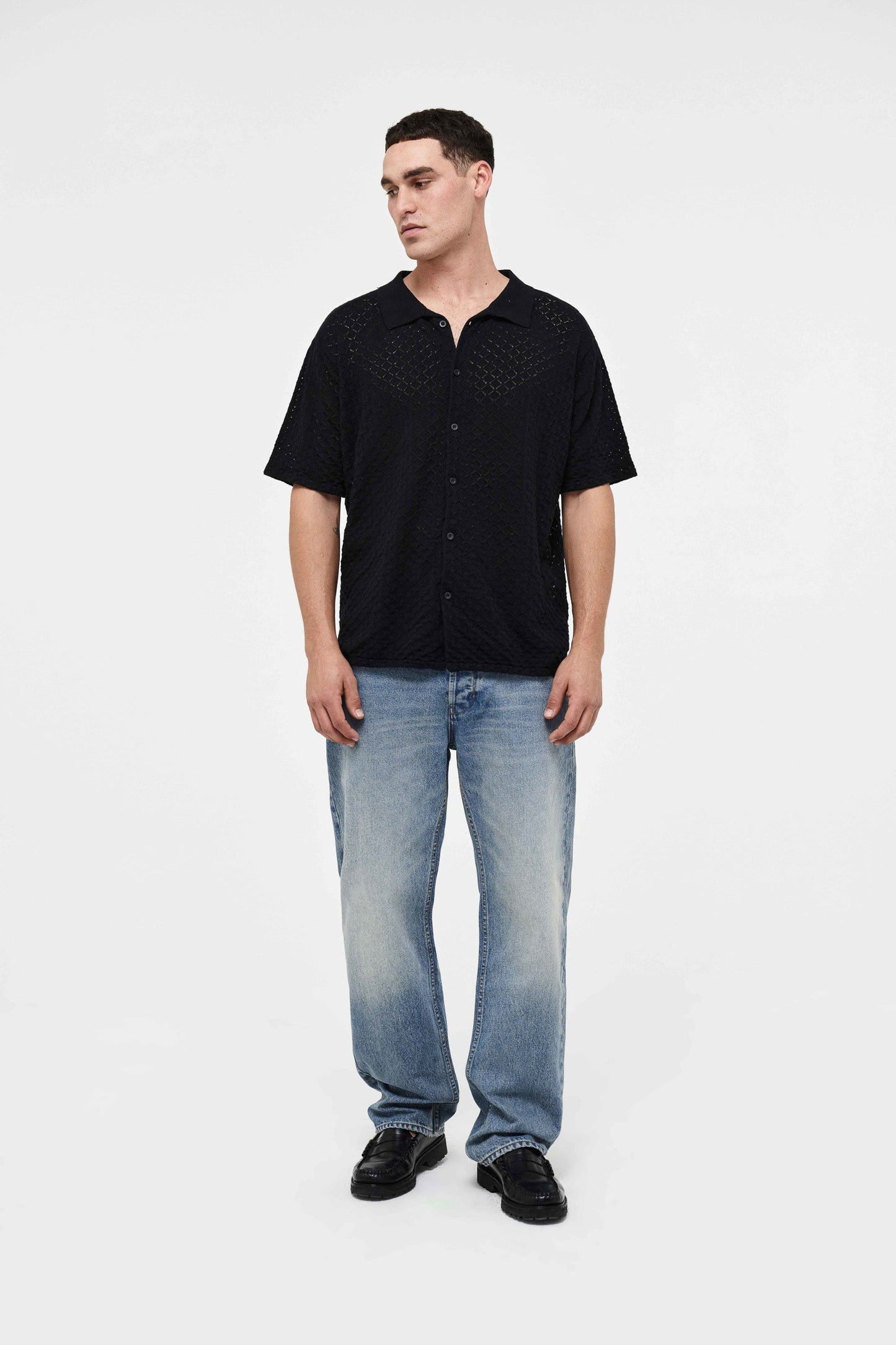 Cave Lace Knit Shirt - Black