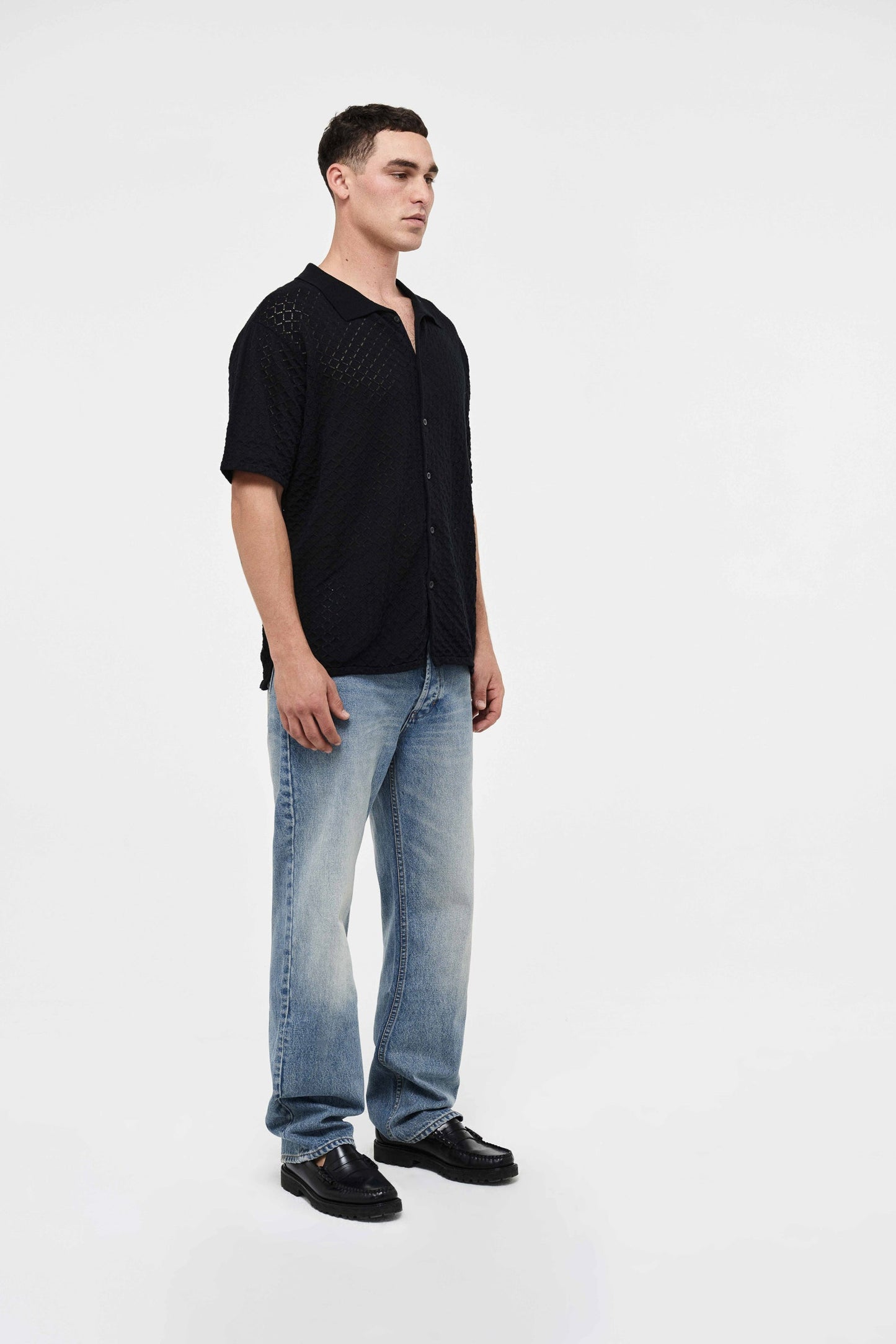 Cave Lace Knit Shirt - Black