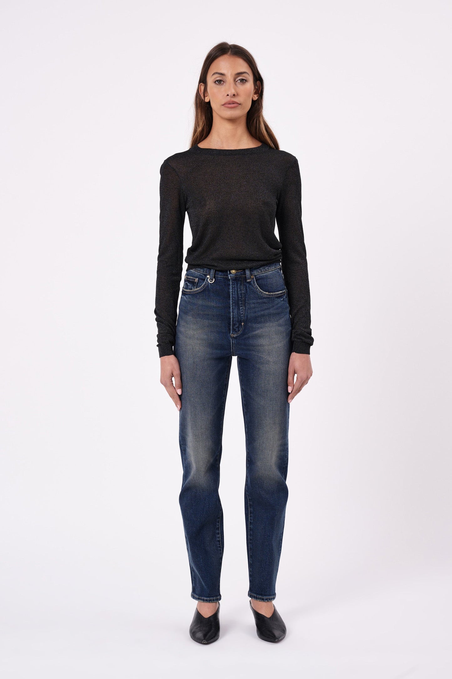 Shimmer Crew Knit - Black