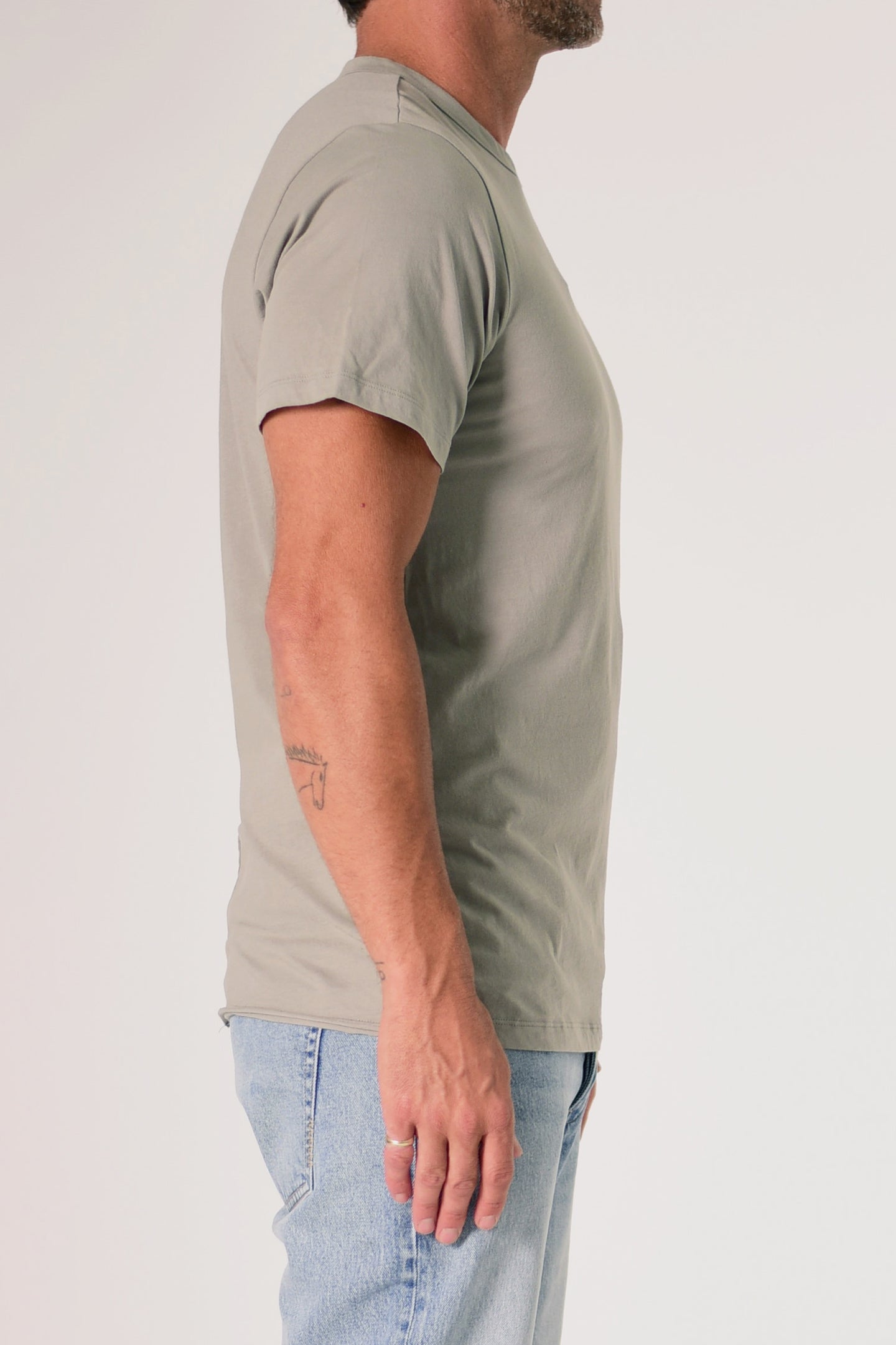 Layer Tee - Cement Neuw relaxed darkgrey mens-t-shirt 