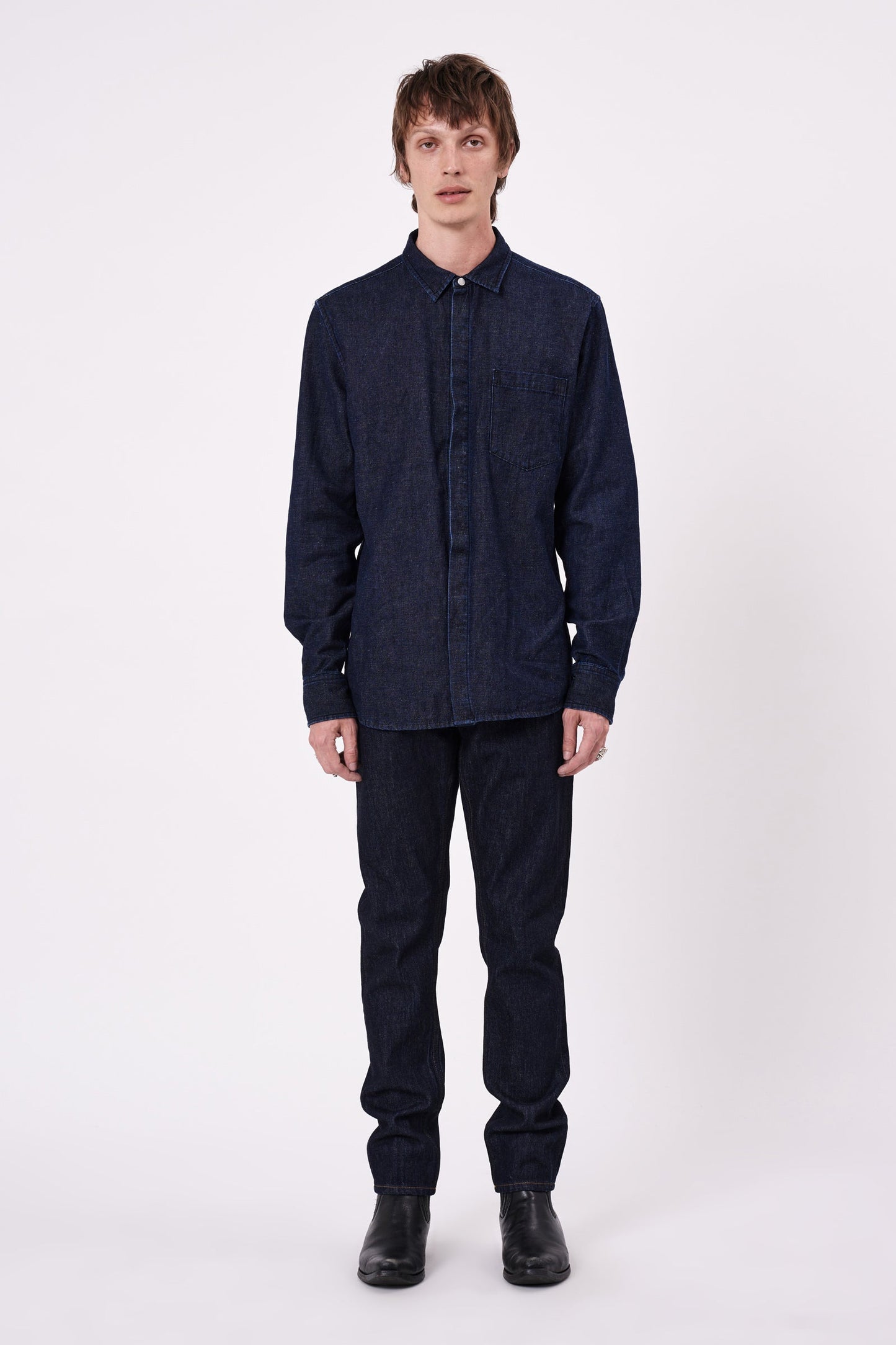 Cave Ls Shirt Denim - Indigo