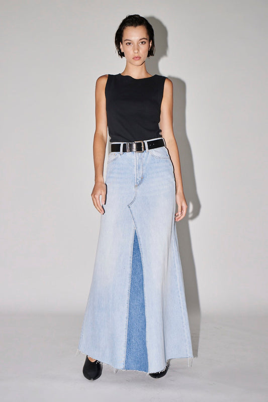 Rework Maxi Skirt - Light Bleach Neuw maxi blue womens-skirts 