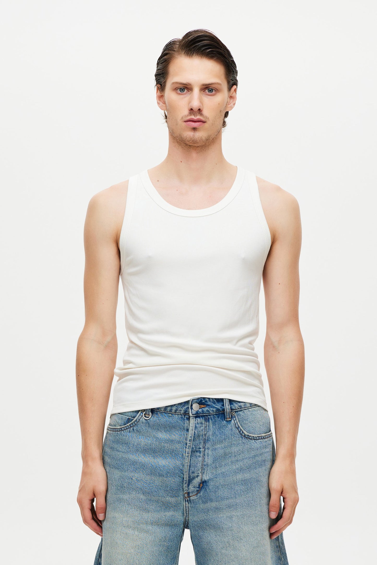 Ribbed Tank - White