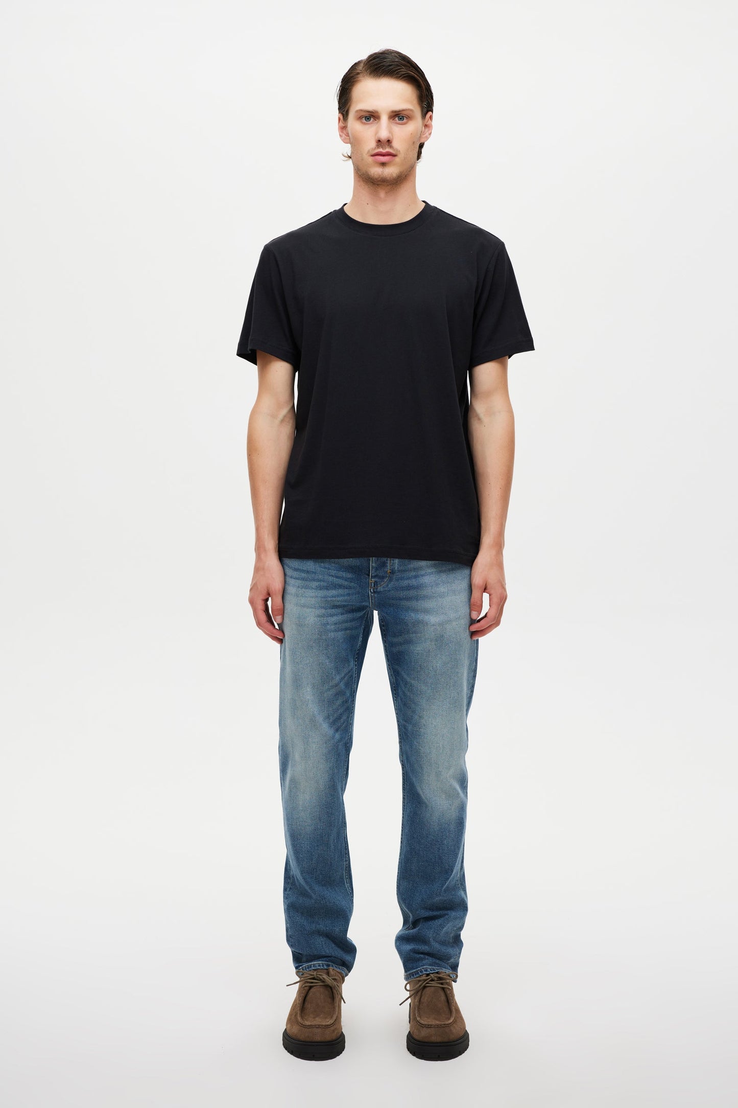 Pima Cotton Band Tee - Black