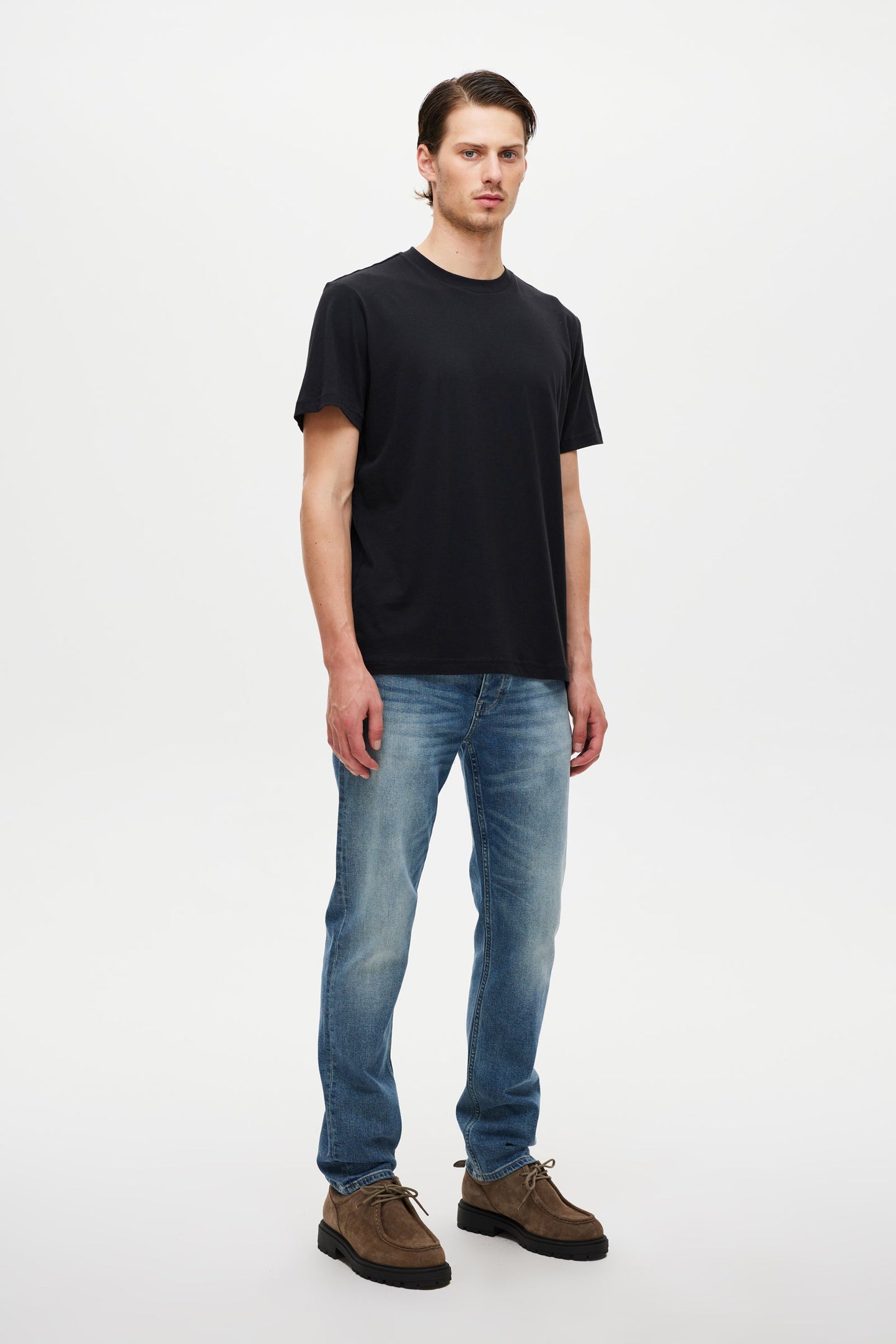 Pima Cotton Band Tee - Black