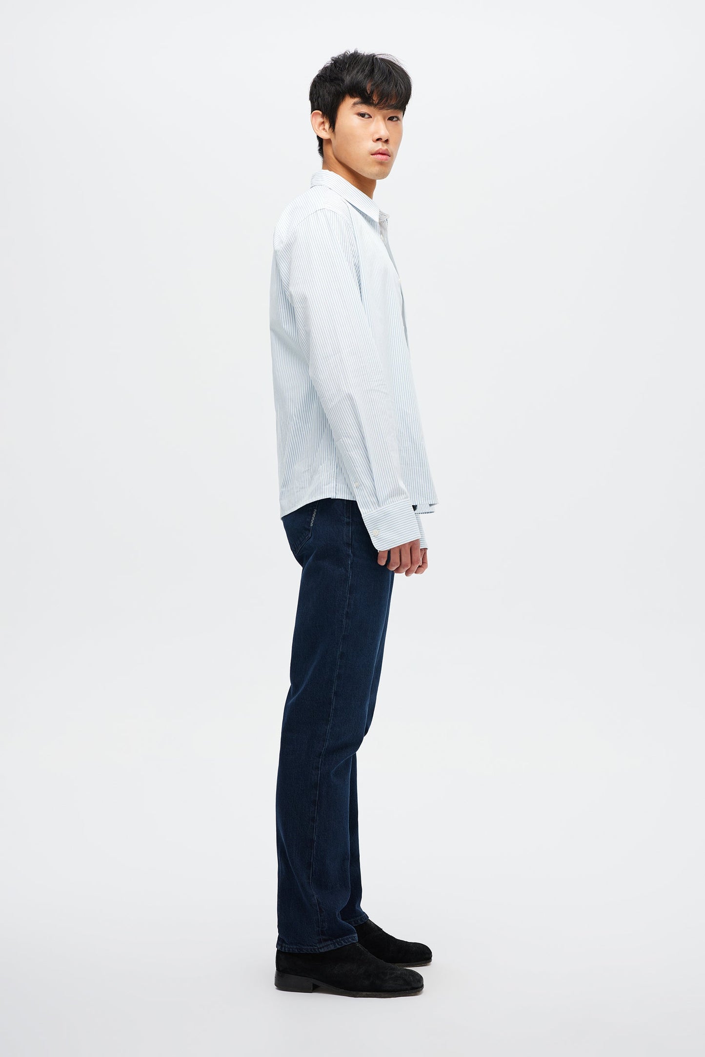 Regular Fit Stripe Shirt - Oxford Blue