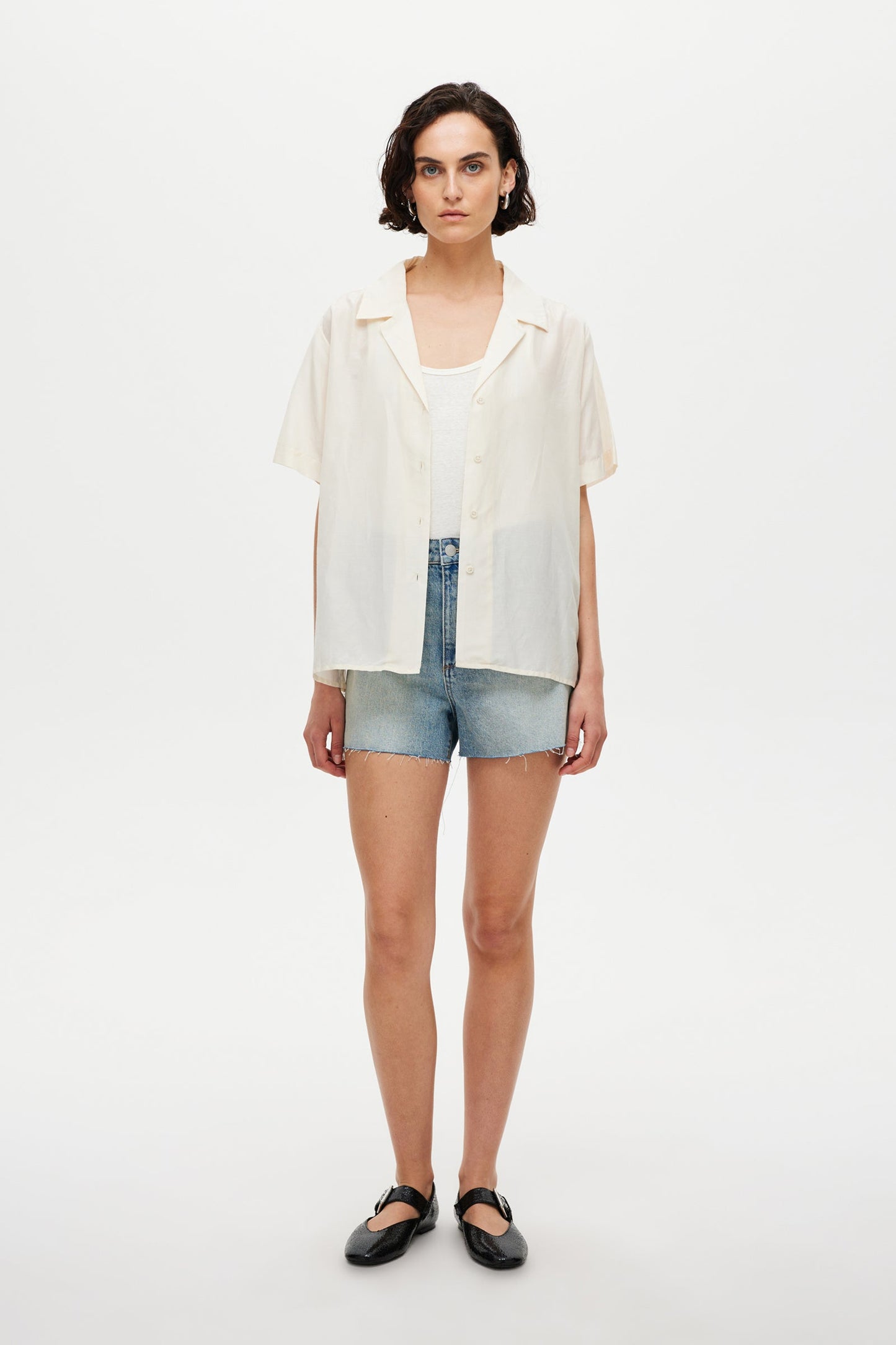 Sheer Resort SS Shirt - Light Cream
