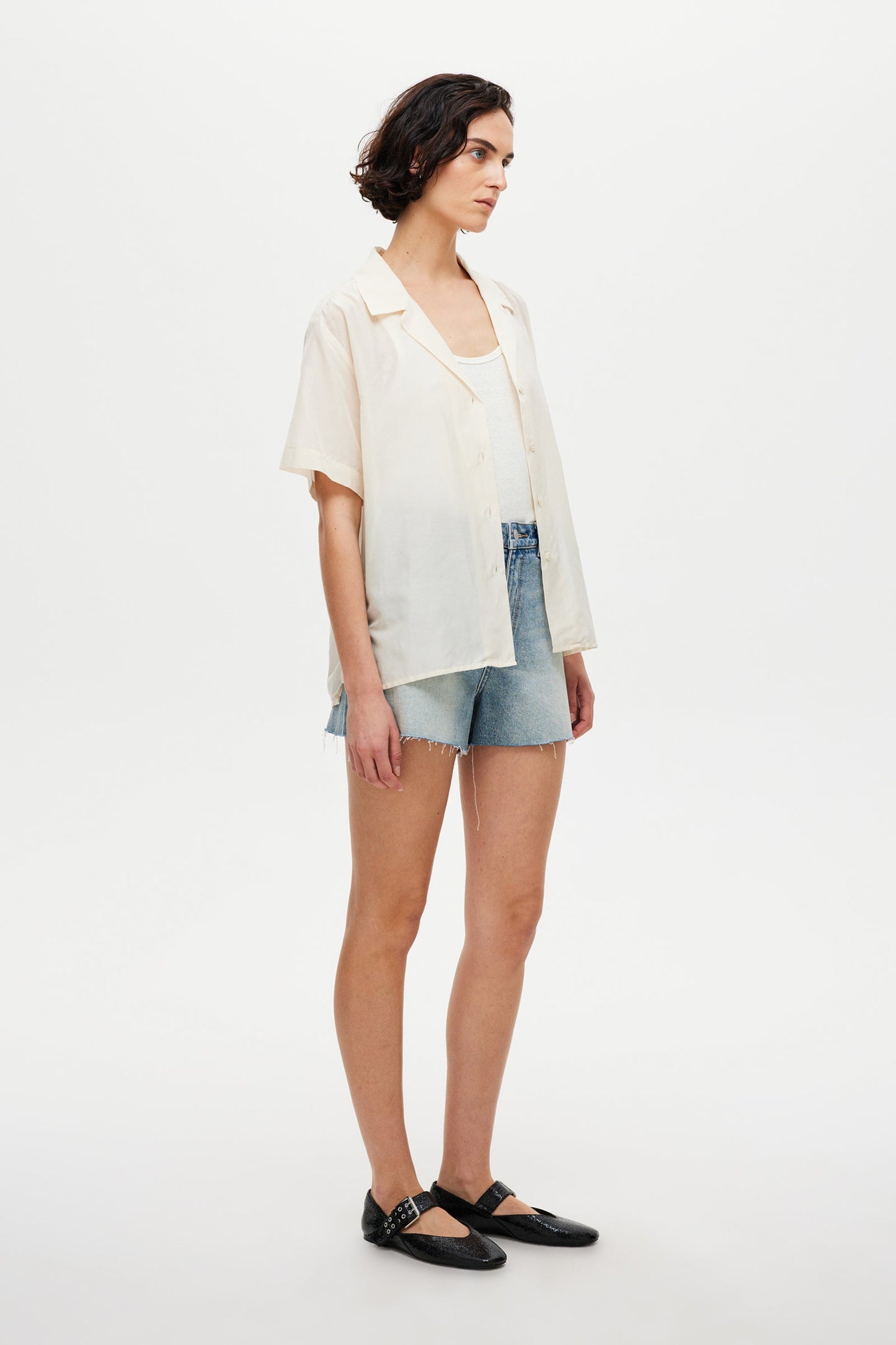 Sheer Resort SS Shirt - Light Cream