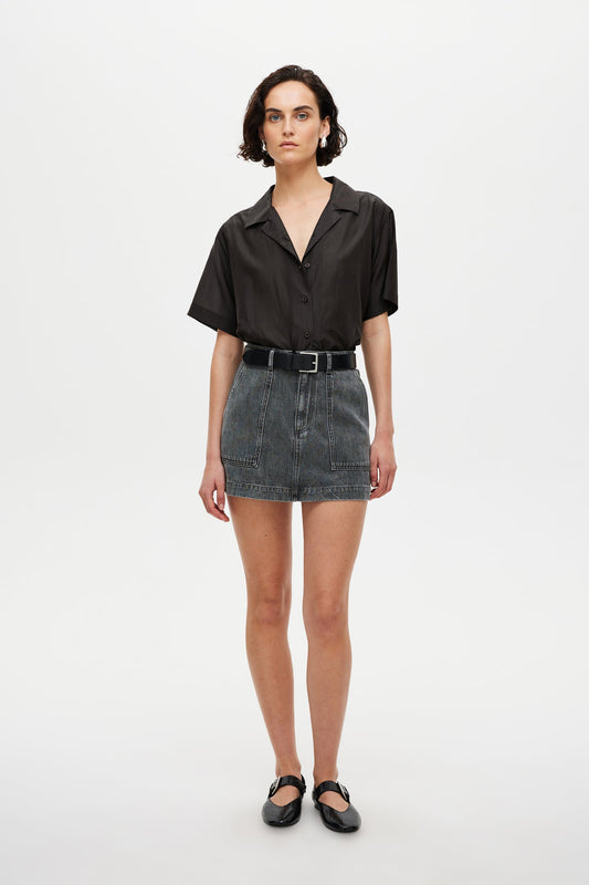 Mercer Mini Skirt - Stone Grey