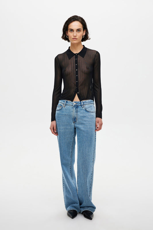 Delfine LS Knit Shirt - Black