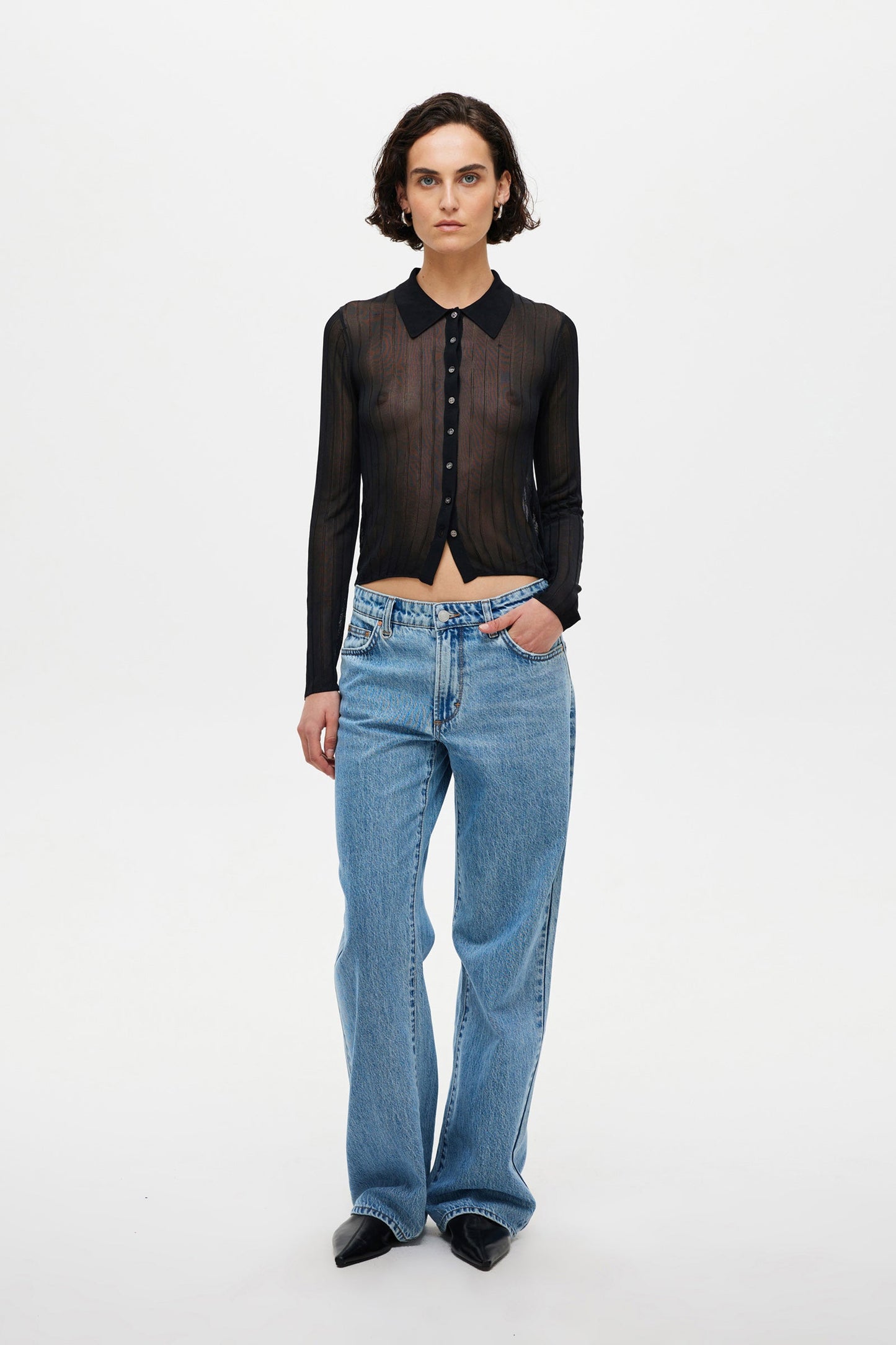 Delfine LS Knit Shirt - Black