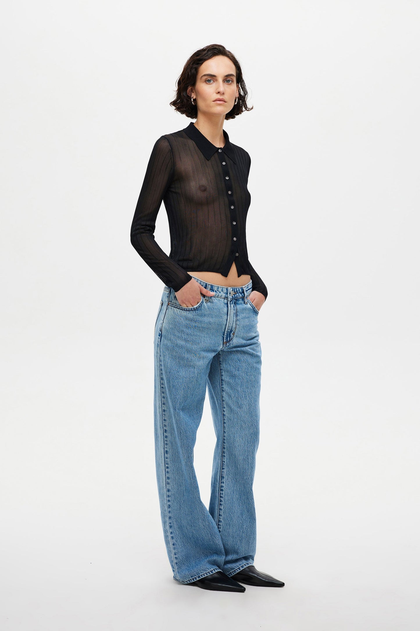 Delfine LS Knit Shirt - Black