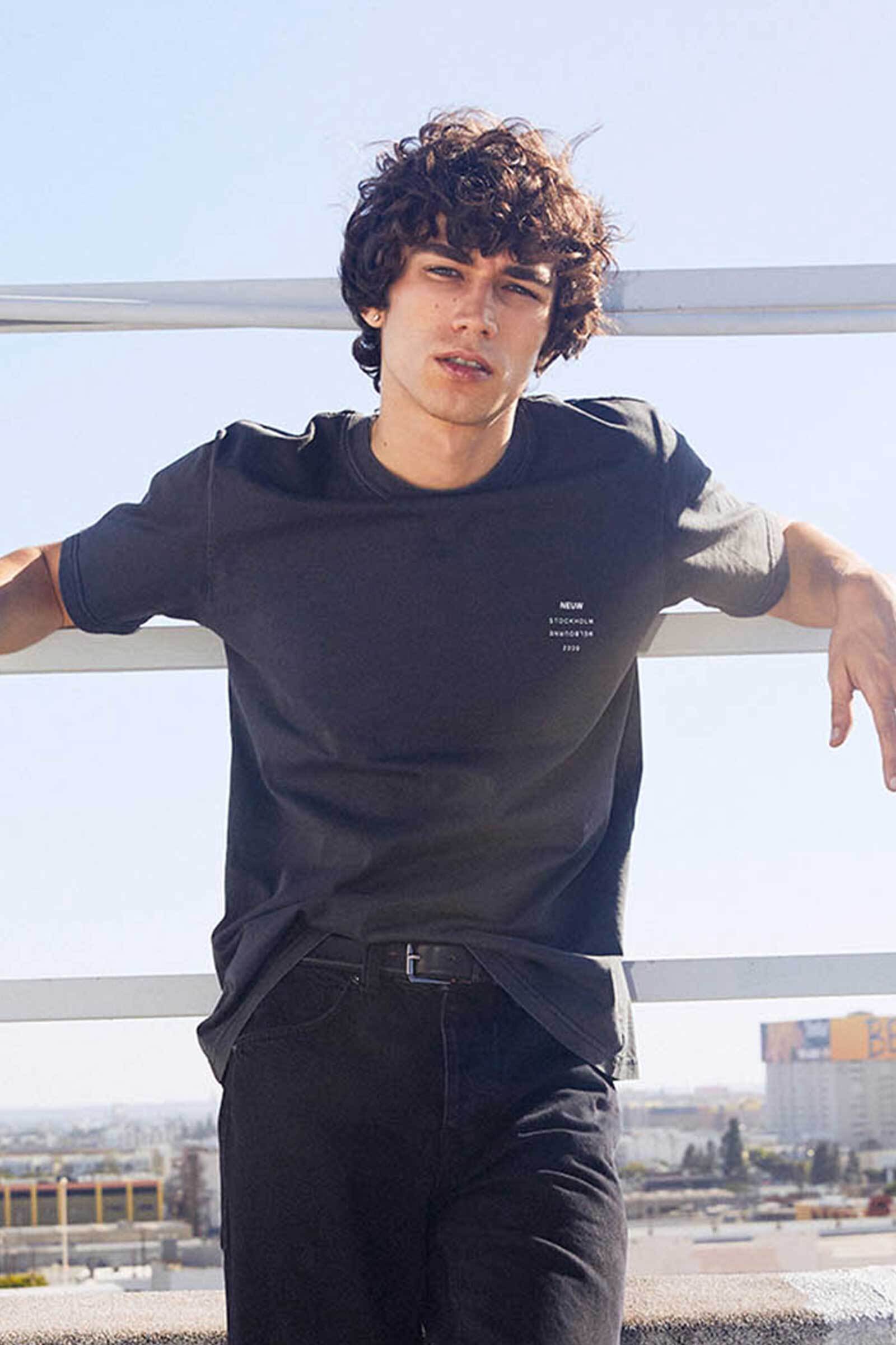 Organic Neuw Band Tee - Black Neuw fitted black mens-t-shirt 